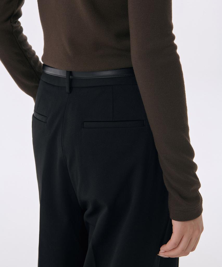 Musinsa Standard Woman Women'S Heavyweight Brushed Deep Tuck Wide Slacks [Black]