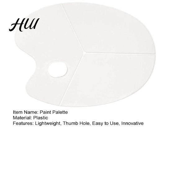 Paint Palette Oval with Thumb Hole, Portable Artist Multi-section Mixing Painting Tray for Acrylic Oil Watercolor Art Color