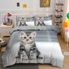 3D Cat Duvet Cover Set Twin Queen King Size Cute Animal Luxury Polyester Bedding Set For Kids Girls Adults Gift With PillowCase