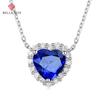 Классическое женское ожерелье с подвеской в форме сердца, синий циркон, юбилей, ювелирный подарок
