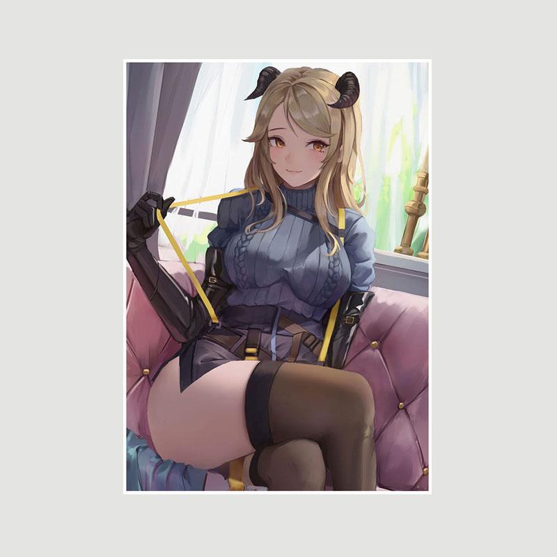 Домашний декор Картина Милая маленькая Лоли Аниме Девушка Плакат Милая Лолита Манга Фигурка Белые бумажные постеры и принты Бар Спальня Украшения Фреска