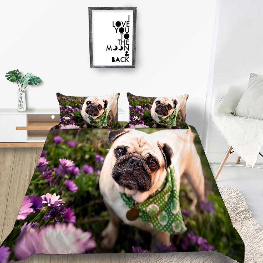 Новая мода в стиле животных, пододеяльник, 3D-принт с собаками, постельное белье, полиэстер, домашние комплекты кроватей для мальчиков и девочек, комплект постельного белья одного размера