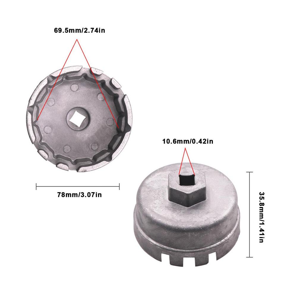 Ключ для масляного фильтра Инструмент для снятия крышки масляного фильтра Универсальный ключ для мотоциклетного фильтра Высокоплотный сплав Материал Автомобильные аксессуары