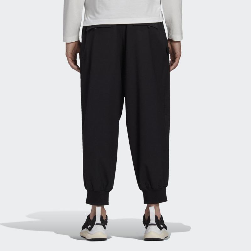 Y-3 Черные мужские брюки из изысканной шерсти с манжетами GK4567