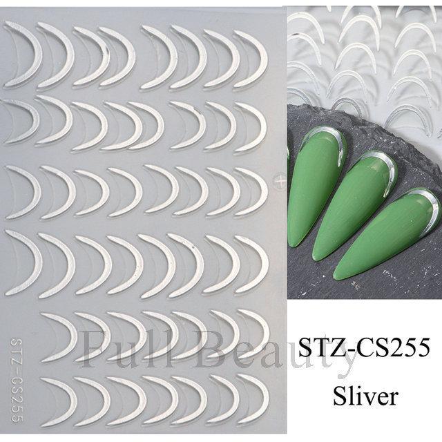 Nail Art Sticker, French Bronzing Scribbled Metal Gold Line Adhesive Nail Sticker