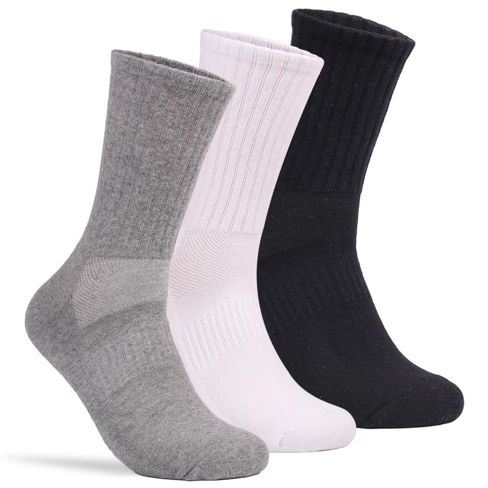 Unisex Crew Socks Terry Cushion Elastic Waist Deodorant Cotton Custom Logo Breathable Anti-Bacterial Athletic Sport