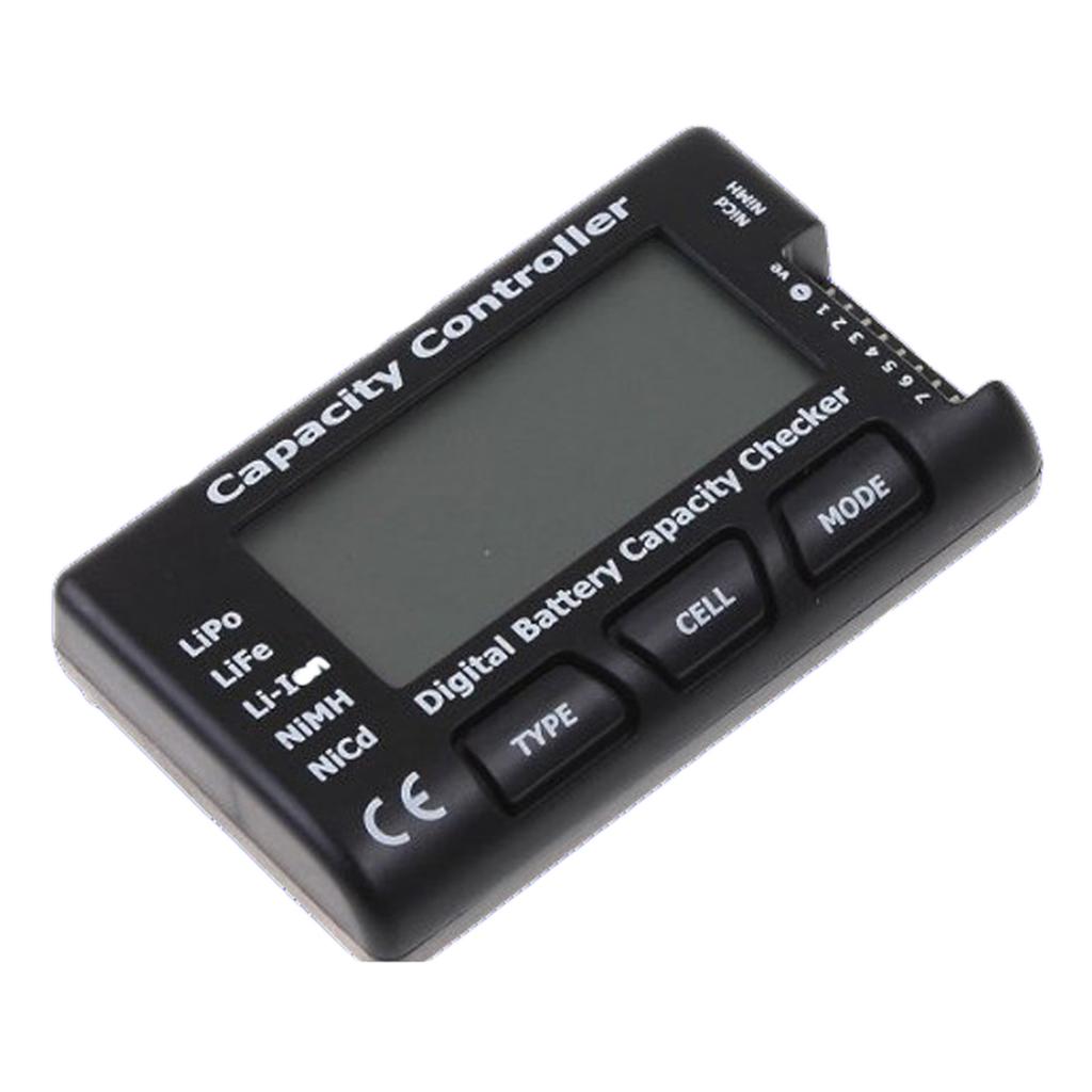 Battery Voltage Tester Checking Tool RC Meter 7 Digital Cell Battery Capacity Checker for LiPo LiFe Li-ion Nicd NiMH
