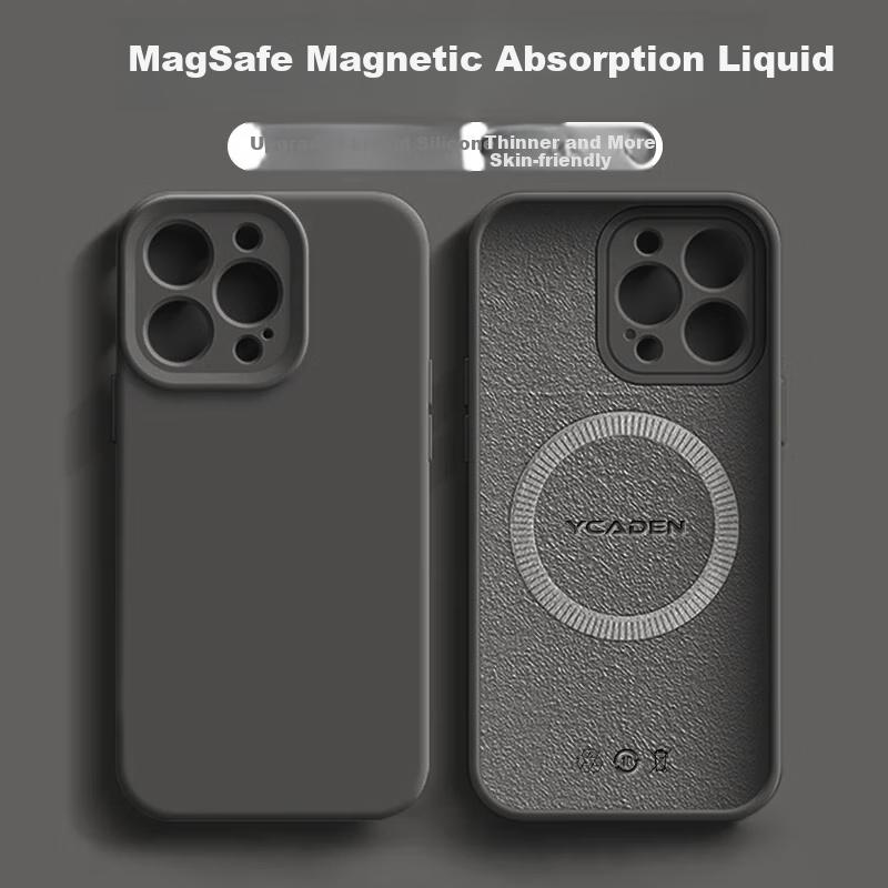 IPhone 16 Pro Case, Compatible with MagSafe Magnetic Charging, Full Protection, Ultra-Thin, Shockproof, Liquid Silicone, Simple Design, Graphite Black
