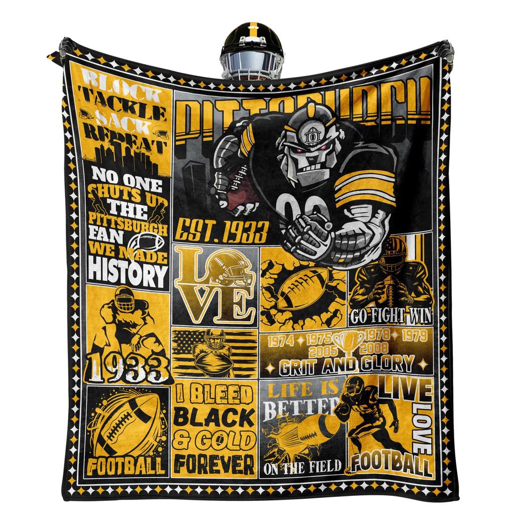 Rugby Blanket American Football Main Picture Flannel Blanket Men'S Teen Gift Blanket