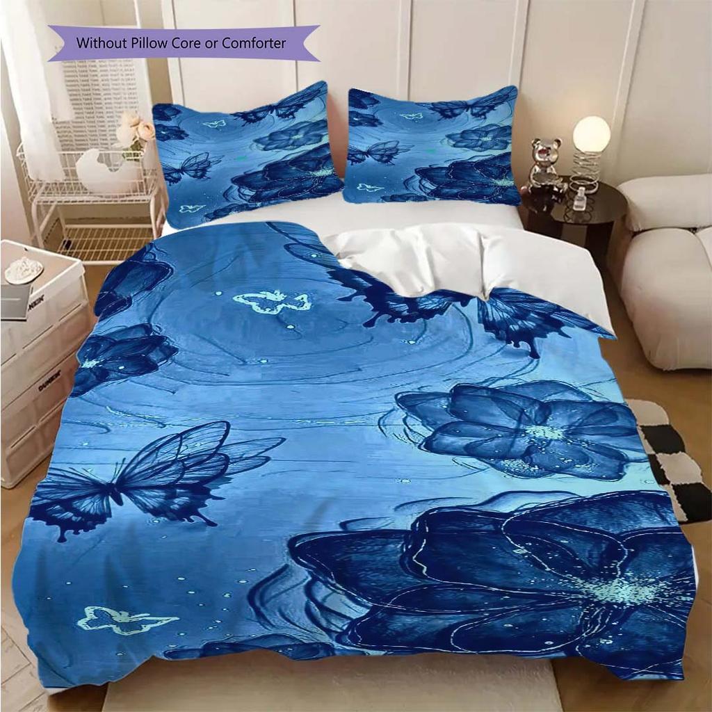 1PC Butterflies, flowers Bedding Quilt Set Quilt Cover Pillowcase Home Decoration Birthday Gift (1 * duvet cover + 15 * pillowcase, without core)