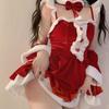 Рождественское сексуальное нижнее белье Горячее платье Косплей Костюмы Санты Красно-белая короткая юбка Веселая одежда Элегантный наряд для ролевых игр Предмет одежды