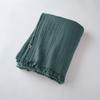 Fringed Blanket "Gaïa" All Sizes "Cotton Gauze" - Gaïa Duck - 180 X 220 Cm