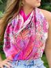 Square Silk Scarf Women Luxury Brand Satin Print Hijab Scarves Muslim Pareo Bandana Female Shawl Wrap Headband Foulard 90*90cm