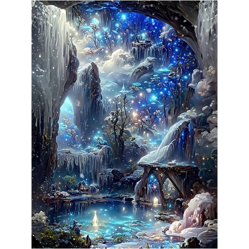 30x40cm Full Round Drill Round Drill Mosaic Fantasy Paintings  Interior Decoration