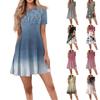 Women's Casual Fashion Round Neck Short Sleeve Print Short Dress