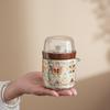 New Ru kiln Dunhuang travel tea set outdoor portable express cup company bank merchandise business gifts