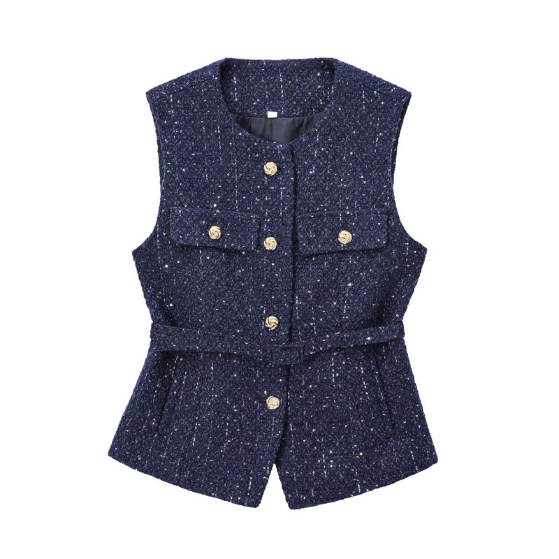 Araltay New Western Style Women Clothes Fashion With Belt Sequin Decorative Texture Vest Top 9298725