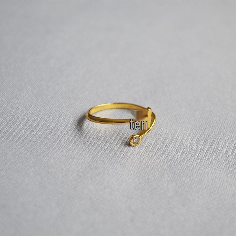 2019 Exquisite Adjustable Initial Ring for Women - Stackable Open Design for Index Finger