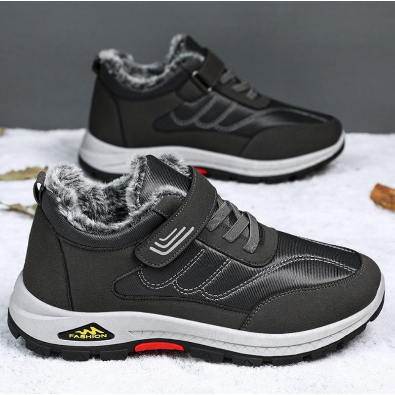 Модные новые зимние ботинки для мужчин Водонепроницаемая кожа Теплые снежные ботильоны Уличные Теплые Плюшевые Нескользящие Рабочие Высокие Повседневные Кроссовки