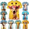 Funny Giraffe 3D Printed Men's T-shirt Cartoon Animal Hip Hop Casual Street Men's And Women's T-Shirt Tops
