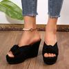 Women Wedge Sandals Open Toe Summer Slippers 10.5cm Platform Heels Comfortable Thick Sole Shoes