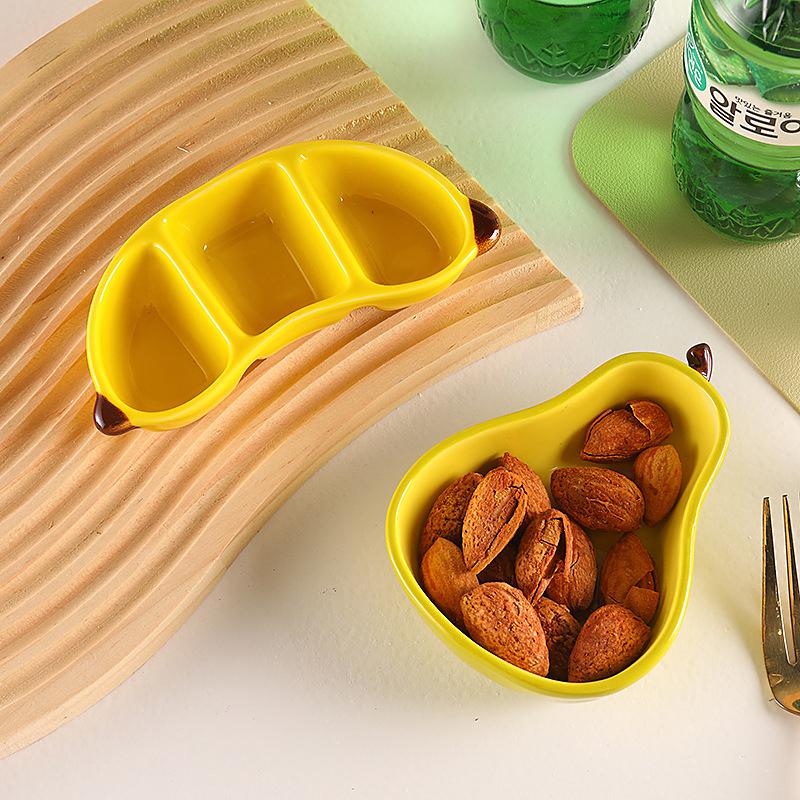 Креативная фарфоровая тарелка в корейском стиле, милая форма фрукта, керамическая домашняя посуда, блюдца для соуса/приправ для барбекю/хот-пота