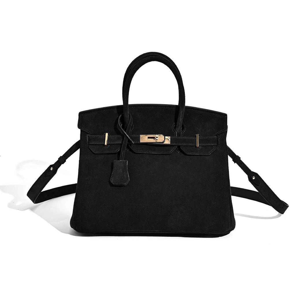 Женская сумка из натуральной кожи, замши, платиновой расцветки, большой вместимости, на плечо и через плечо, Осень/Зима 2025