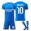 Real Madrid Mbappe Kids Sport Equipment Football Jersey Set, Blue