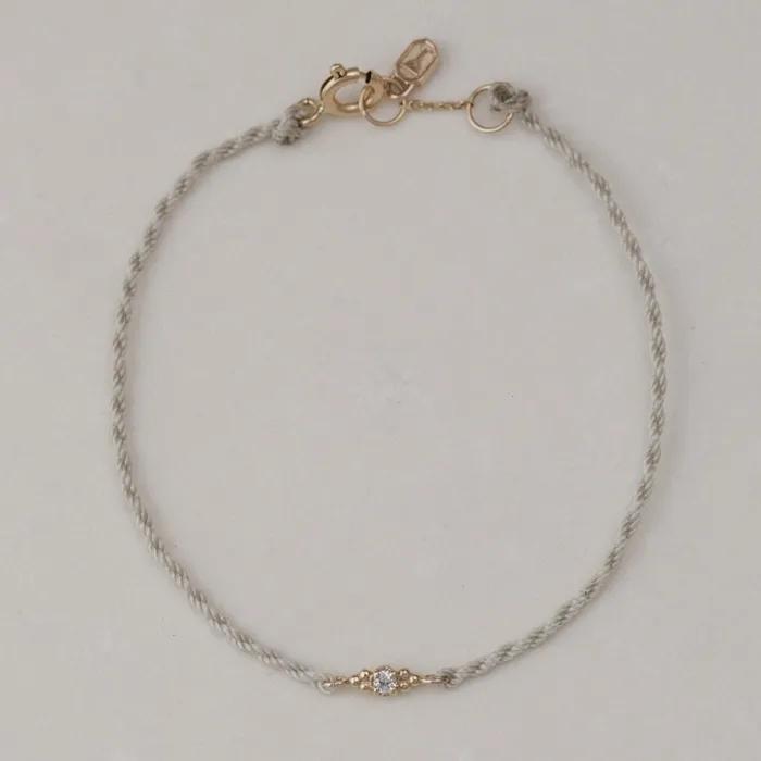 [14k]_granules in marquise cord bracelet.