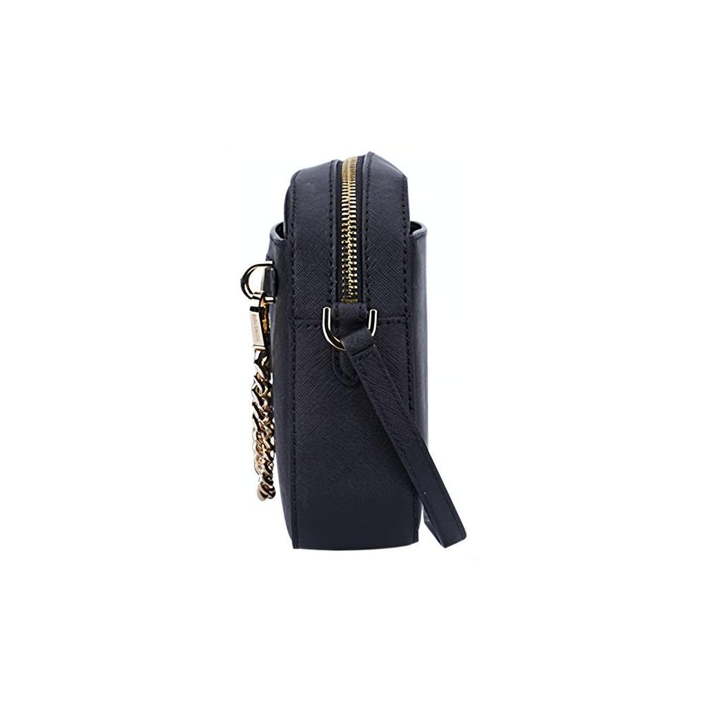 Michael Kors MK Jet Set Chain Zip Однотонная с логотипом Кожаная сумка-мессенджер для поездок Женская сумка на плечо Черная 35S1GTTC7L-BLACK