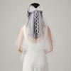 Polyester Bow Veil Hair Hoop Mesh Bridal Tulle Portable Girls Head Gauze  Birthday Headdress