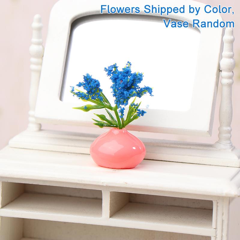 1/12 кукольный домик миниатюрный цветы ваза растение в горшке модель кукольный домик домашний декор игрушка микропейзаж пейзаж фото реквизит