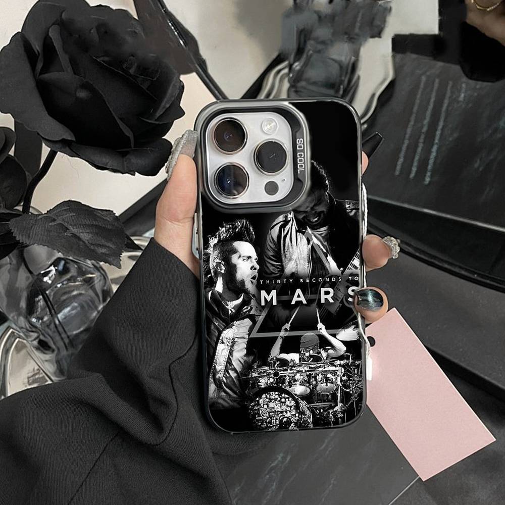 Чехол для телефона 30 Seconds to Mars для iPhone 16 17 15 14 12 13 Pro Max Черный цвет Ударопрочный чехол