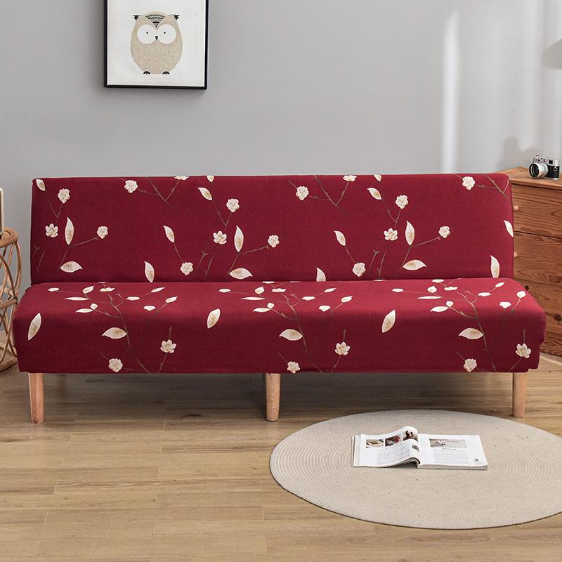 Чехол на футон без рукавов с цветочным принтом, эластичный чехол на диван-кровать, защитник мебели без подлокотников с эластичным низом, 1 шт.