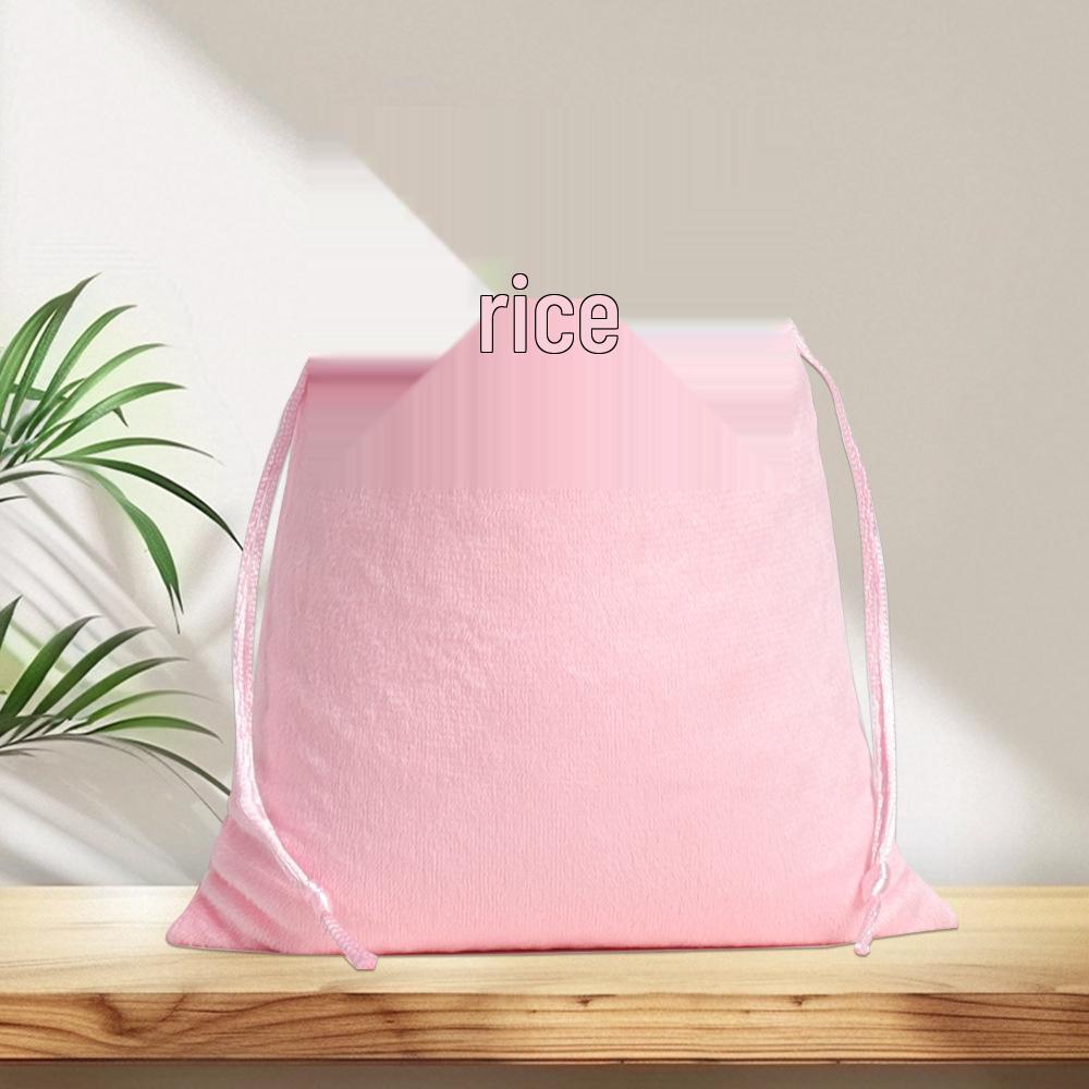 Custom Black Velvet Jewelry Storage Flannel Drawstring Bag