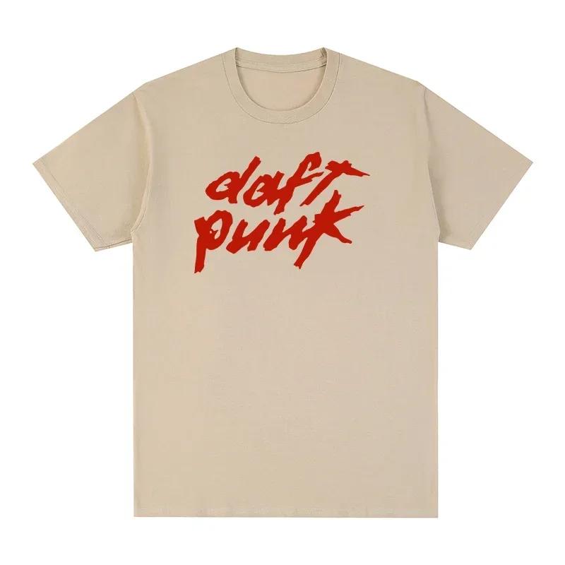 Summer Cotton T-Shirt Daft Punk Tops Tees Male Casual Clothing Unisex WoFashion Solid Color Short Sleeve Streetwear