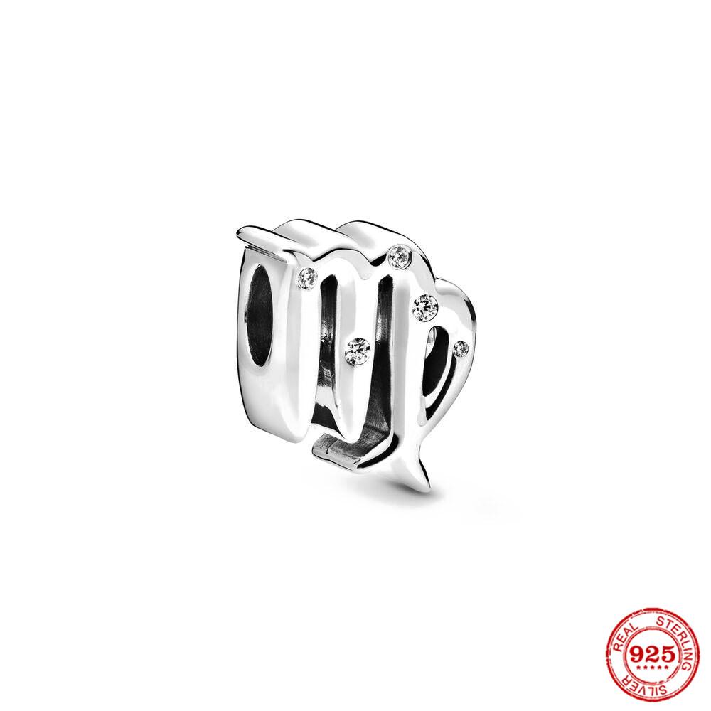 Новый Медный Блестящий Знак Зодиака Рыбы 12 Созвездий Шарм-Бусина Подходит для Оригинального Браслета DIY Украшения Для Женщин