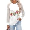 Women's  Long Sleeve  T Shirts Round Neck Lace Tops  Casual Blouses Trendy  Fashion Top