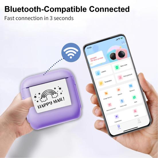 Мини Термопринтер Портативный Безчернильный Создатель Наклеек Компактный Карманный Принтер для Заметок