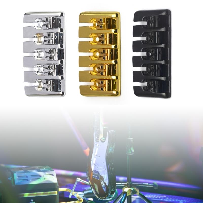 5 Strings Bass Bridge Vintage Locked Saddles Bass Bridge Bottom Through String