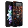 Cross Pattern Bicolor Lion Hard PC Phone Case For Samsung Galaxy Z Flip 7 6 5 4 Black Cover For Galaxy Z Flip 3 Foldable Fundas
