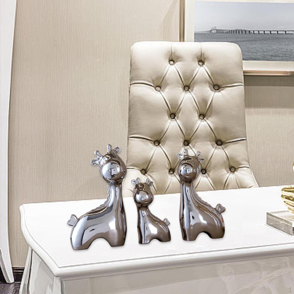 Керамические фигурки семьи оленей, набор для украшения стола, многофункциональное изделие ручной работы для домашнего офиса, декор