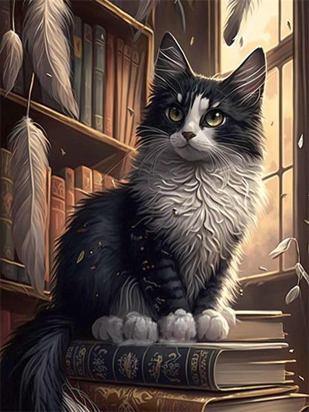 5D алмазная картина кошка полная круглая мозаика вышивка животное ручная работа подарок домашний декор