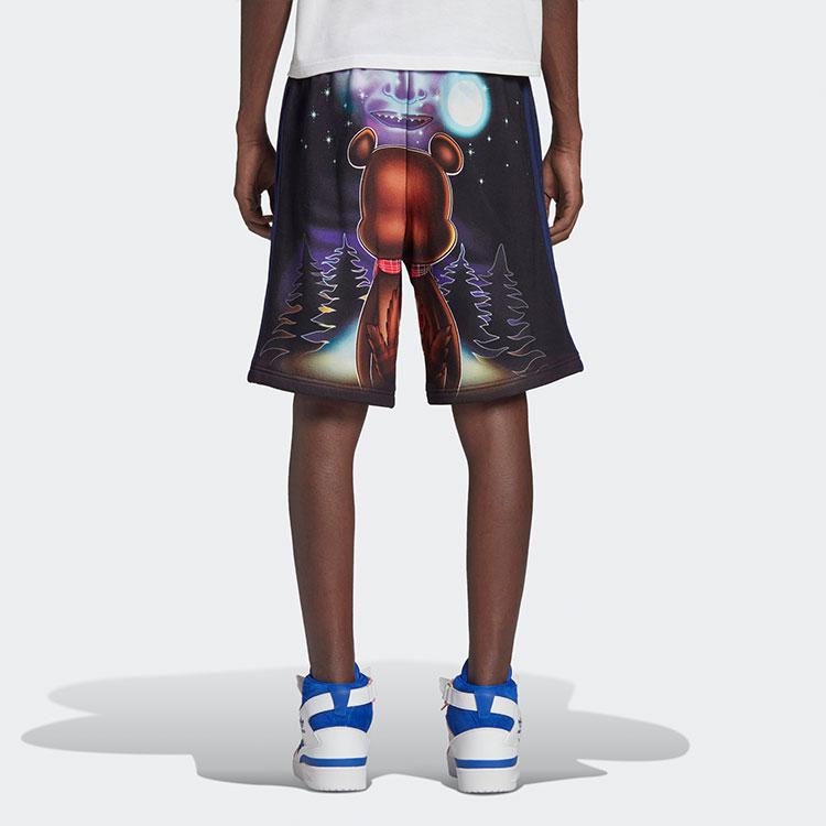 Adidas Свободные спортивные шорты с мультяшным принтом Originals x Kerwin Frost Trefoil, мужские брюки, черные HG8777