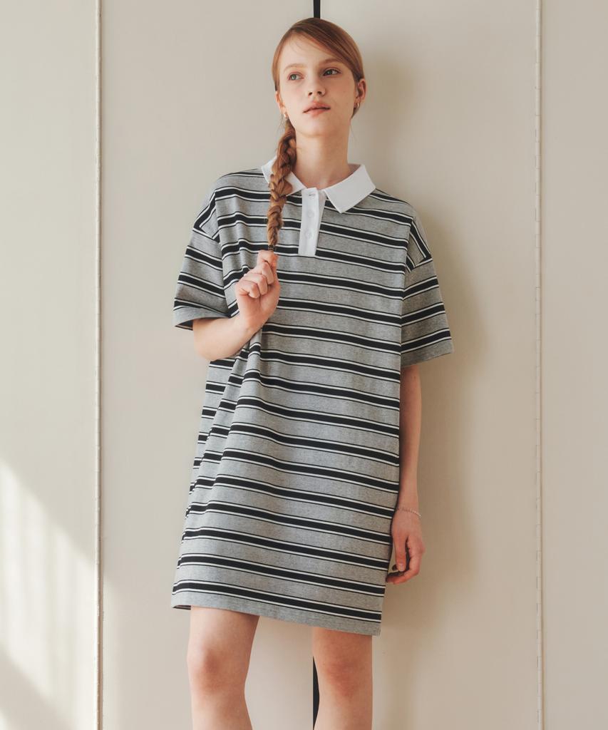 Zero Street [2 Colors] Striped Collar Dress