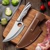 Нож для убоя из нержавеющей стали, бытовой топор для мяса, удобная нескользящая ручка, полностью серебристый, высококачественный кухонный нож