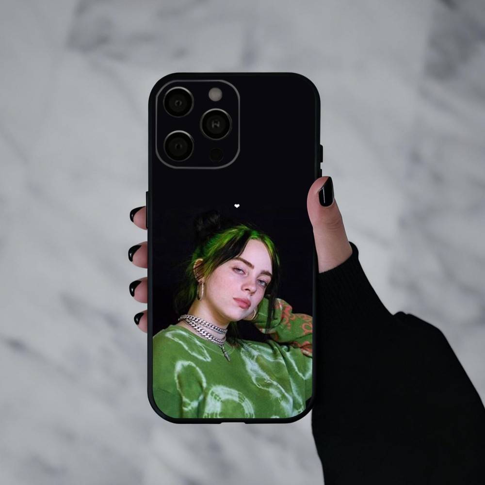 Чехол для телефона Singer B-Billie E-Eilish-H для iPhone 17pro,16,15,14,13,12,11 Plus,Pro Max,XS,Мягкий силиконовый черный чехол