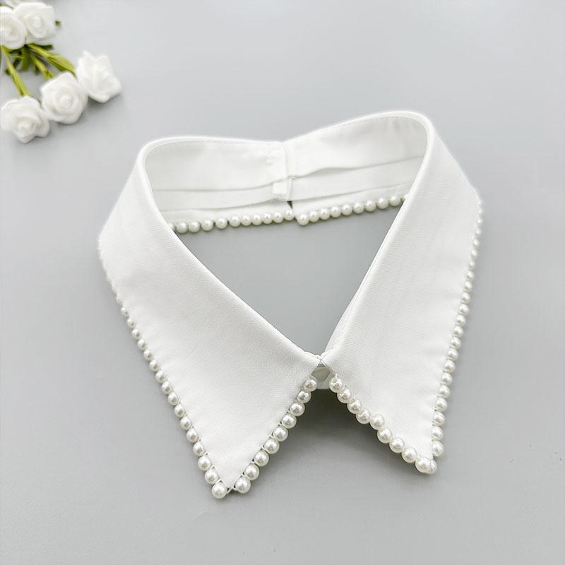 Beading Fake Collar Women Elegant Diamond Detachable Collars for Woman False Shawl Shoulder Wrap Lapel False Collars Woman Tie