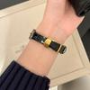 Роскошный ремешок для Apple Watch Ultra 49 мм, H-образная застежка-бабочка с бриллиантами, кожаный ремешок, подходит для iwatch Серии 11/10/9/8/SE3 46/45/44/42/41/40/38 мм