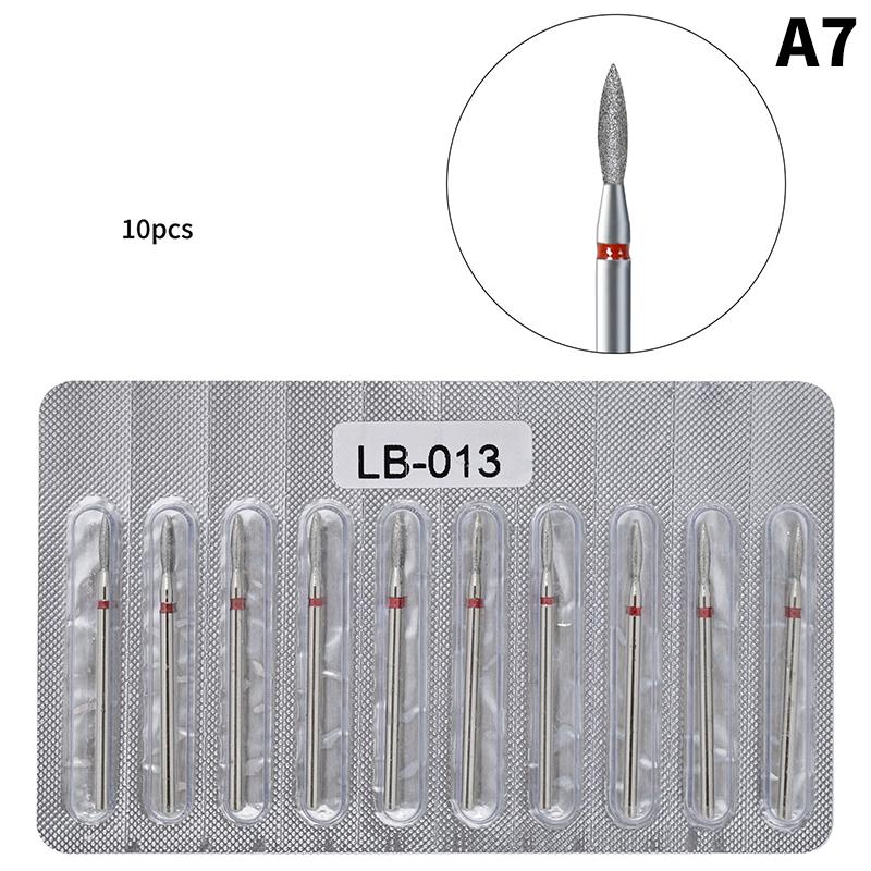 10 шт. алмазная фреза для маникюра, электрические сверла для ногтей, аксессуар для педикюра, пилочка для ногтей, инструмент для удаления геля